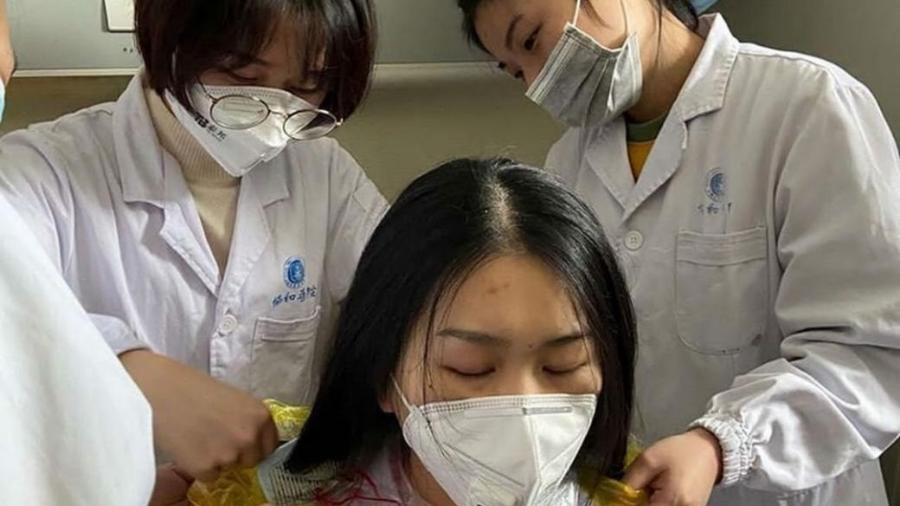 Enfermeiras em Wuhan, na China - Reprodução/Instagram/@sophfei