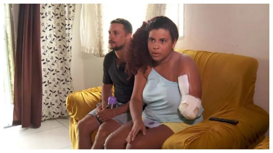 Kaylanne Timóteo Freitas perdeu parte do braço após ataque de tubarão em Jaboatão dos Guararapes - Reprodução