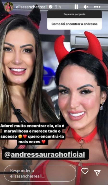 Andressa Urach Pussy - Elisa Sanches elogia Andressa Urach por desempenho em cena de sexo