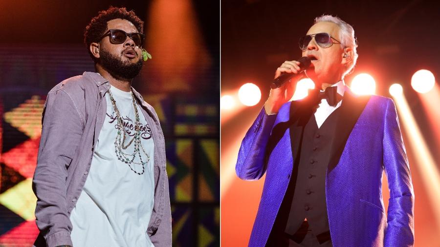 O rapper Emicida e o tenor Andrea Bocelli fazem shows em São Paulo neste sábado (25) - Getty Images