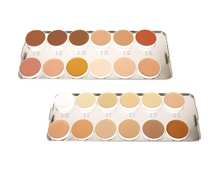 Cartela de cores de bases - Kryolan Brasil - Divulgação