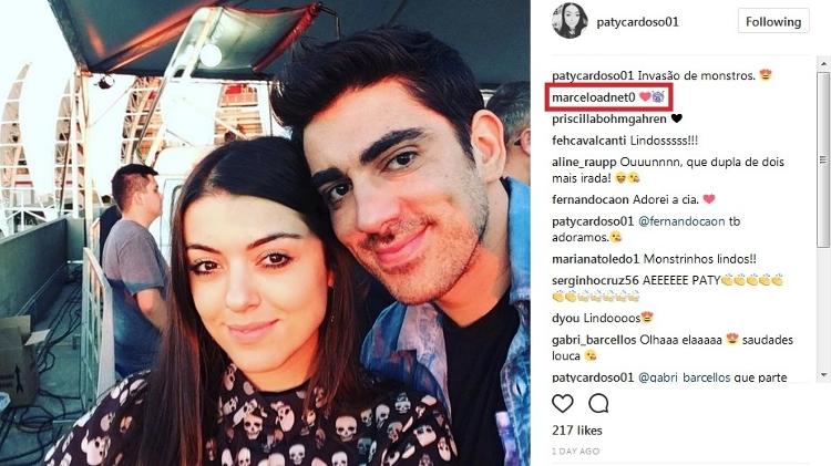 Marcelo Adnet e a nova namorada, Patrícia Cardoso, trocam mensagens carinhosas no Instagram - Reprodução/Instagram/patycardoso01 - Reprodução/Instagram/patycardoso01