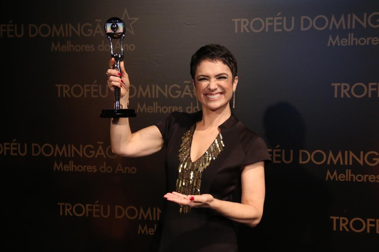 Sandra Annenberg na entrega do prêmio Melhores do Ano, do "Domingão do Faustão" - AgNews