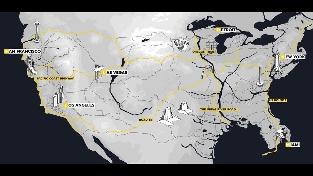 The Crew mapa - Reprodução