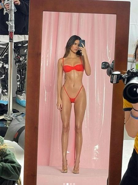 Kendall Jenner nos bastidores de campanha de lingerie - Reprodução/Instagram