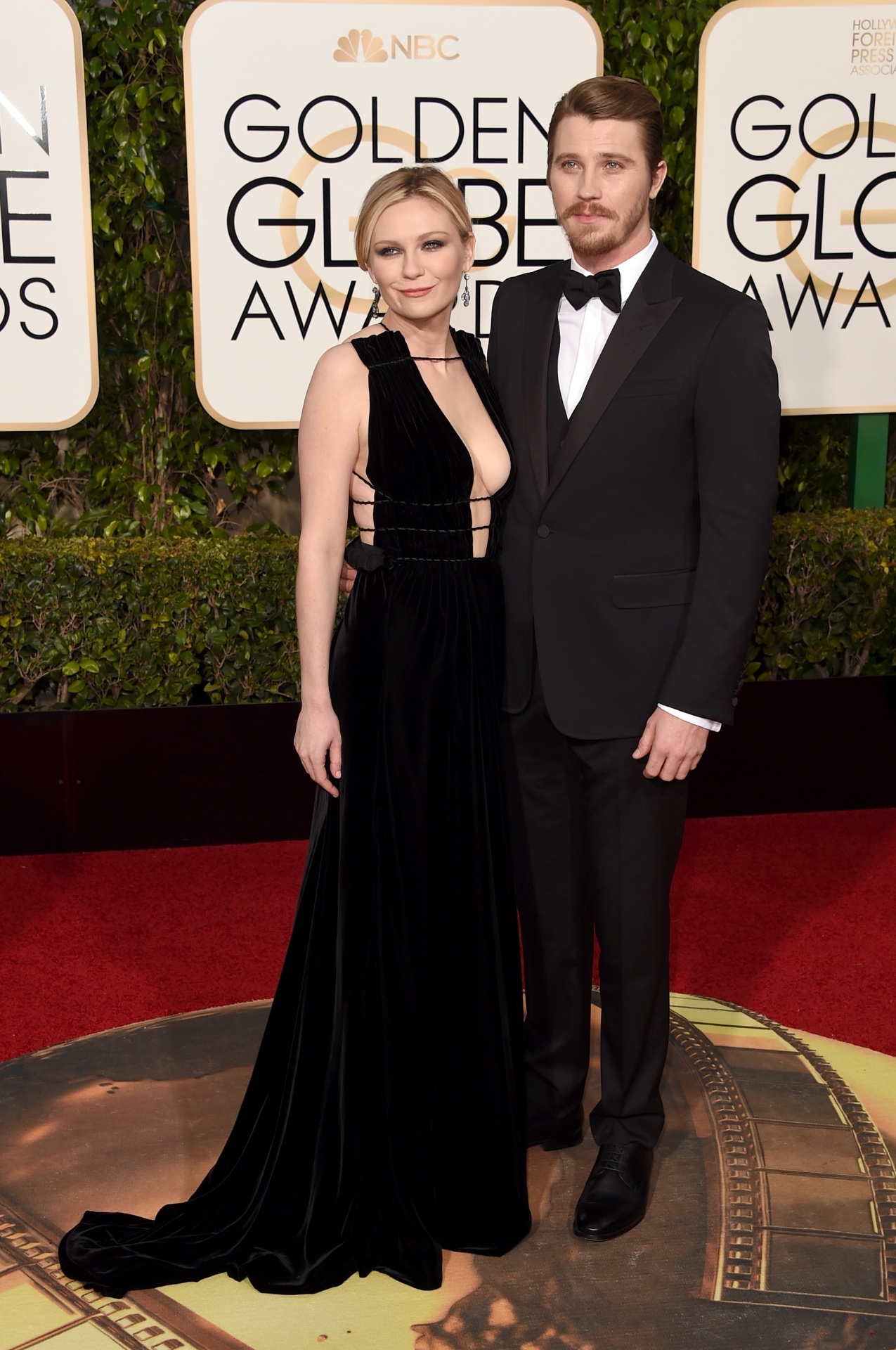 Kirsten Dunst e Garrett Hedlund no Globo de Ouro (jan. 2016) - Jason Merritt / Getty Images