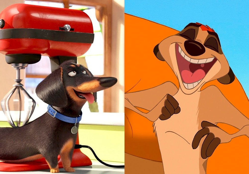 Cenas dos filmes "Pets - A Vida Secreta dos Bichos" (2016) e "O Rei Leão" (1993) - Montagem/Reprodução