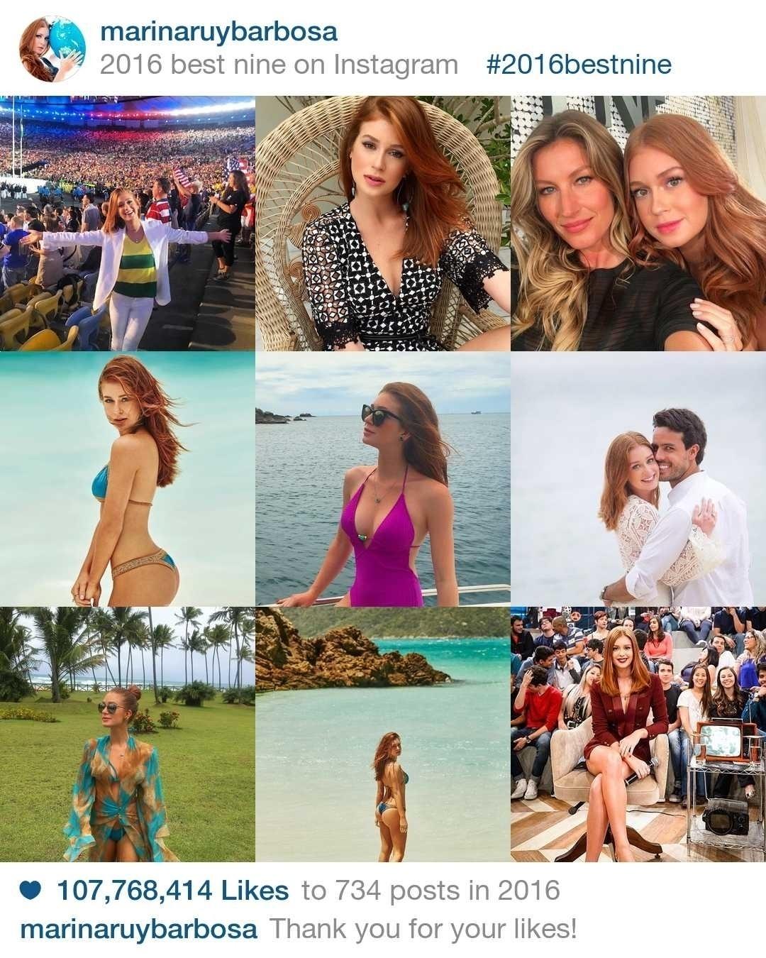 As fotos mais curtidas do Instagram de Marina Ruy Barbosa em 2016 - Reprodução/Instagram/2016bestnine