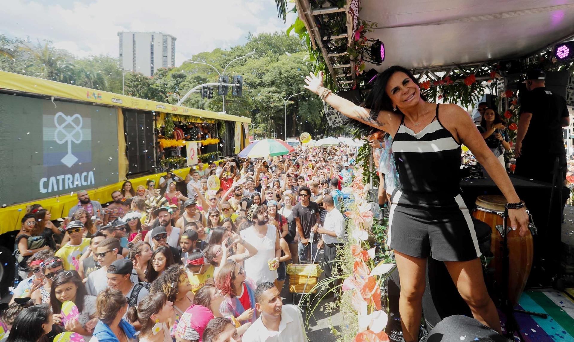 Gretchen participa do Bloco Love Fest, na Praça da República, em São Paulo - Leonardo Benassatto/AgNews
