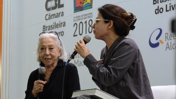 Fernanda Montenegro discursa na Bienal do Livro ao lado da filha, Fernanda Torres - Eduardo Martins / AGNEWS - Eduardo Martins / AGNEWS
