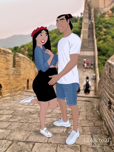 Como seria a Mulan grávida? Artista russa retrata princesas - Reprodução / Instagram