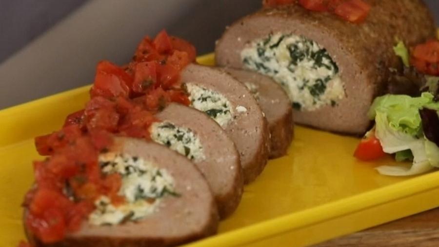 Rocambole de carne com ricota e espinafre feito por Ana Maria Braga - Reprodução/TV Globo