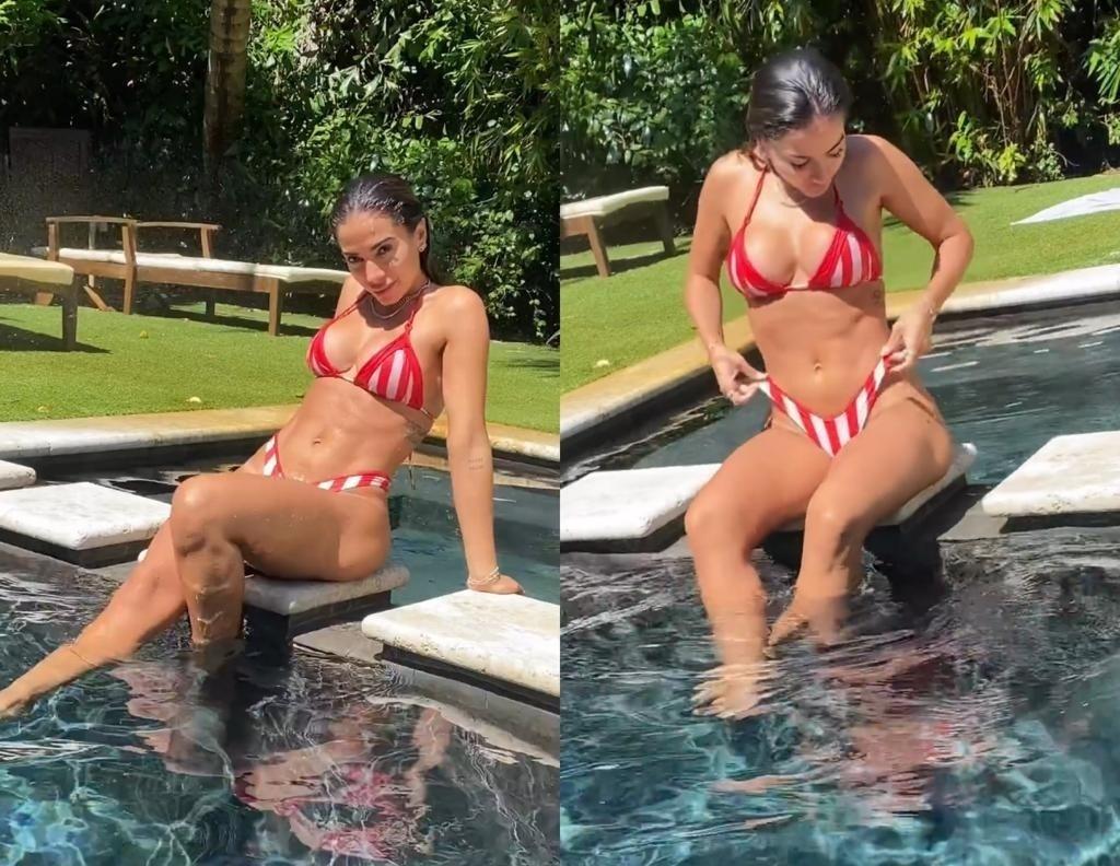 Anitta aproveita piscina de mansão em Miami - Reprodução