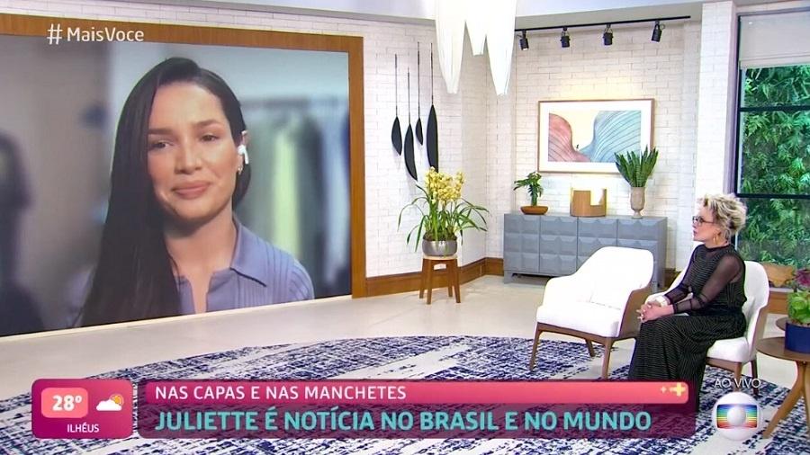 Mais Você: Juliette conversa com Ana Maria Braga - Reprodução/Rede Globo