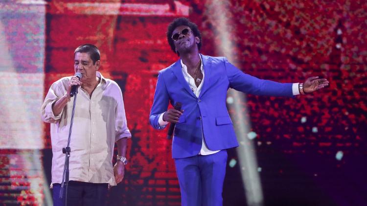 Seu Jorge também deu o ar da graça no show de 40 anos de carreira de Zeca Pagodinho