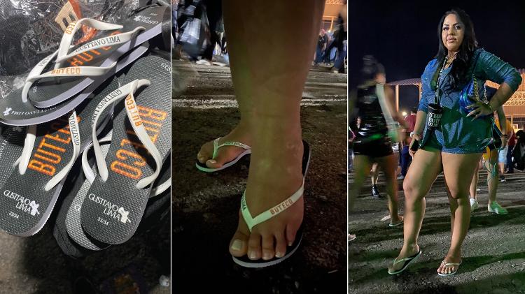 A universitária Keila Cristina, 29, estava com os sapatos pendurados e achou ótima a ideia do chinelo: "Foi um alívio"