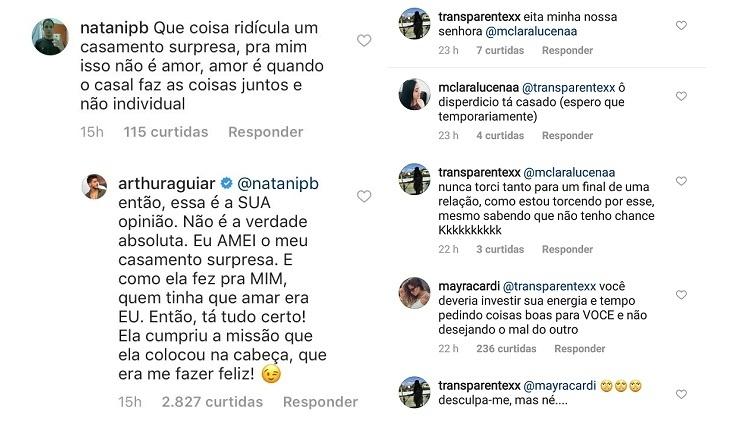 Arthur Aguiar e Mayra Cardi rebatem críticas sobre casamento - Montagem/Reprodução/Instagram - Montagem/Reprodução/Instagram