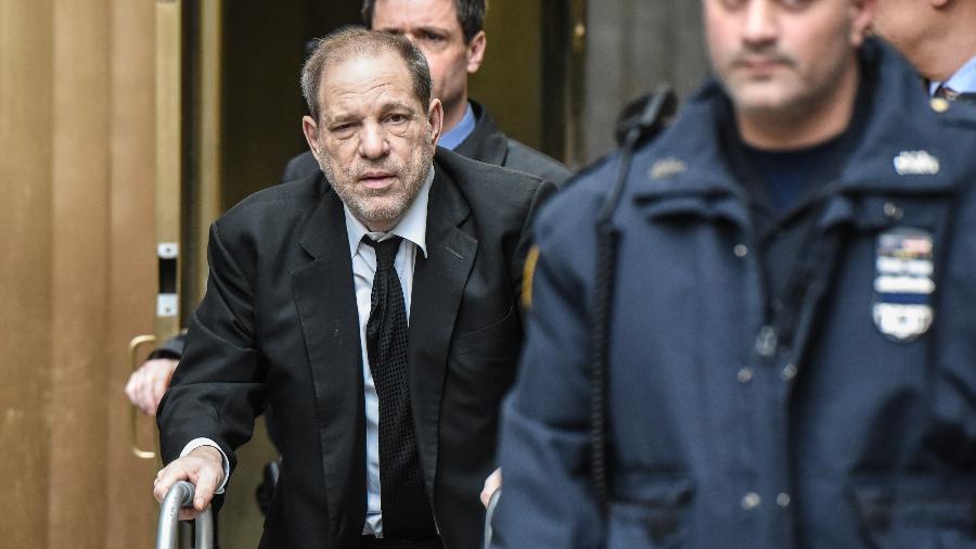 Harvey Weinstein chegando para o quinto dia de julgamento - Stephanie Keith/Getty Images/AFP
