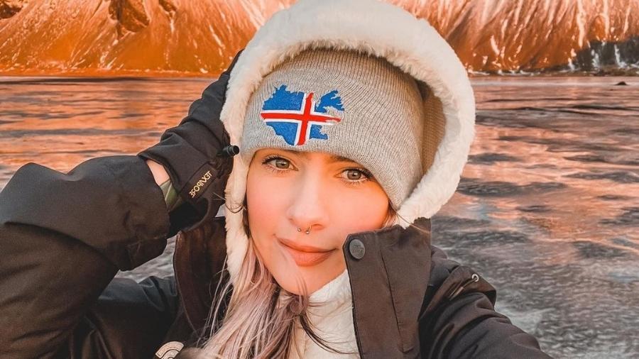 Selfie de Anna em Stokksnes, na Islândia - Instagram/Reprodução