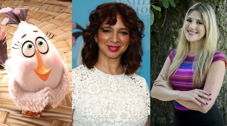 Matilda, do filme "Angry Birds", interpretada por Maya Rudolph e Dani Calabresa - Divulgação/AFP Photo/TV Globo/Montagem