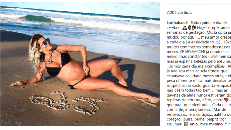 Karina Bacchi mostra barriga de 25 semanas - Reprodução/Instagram