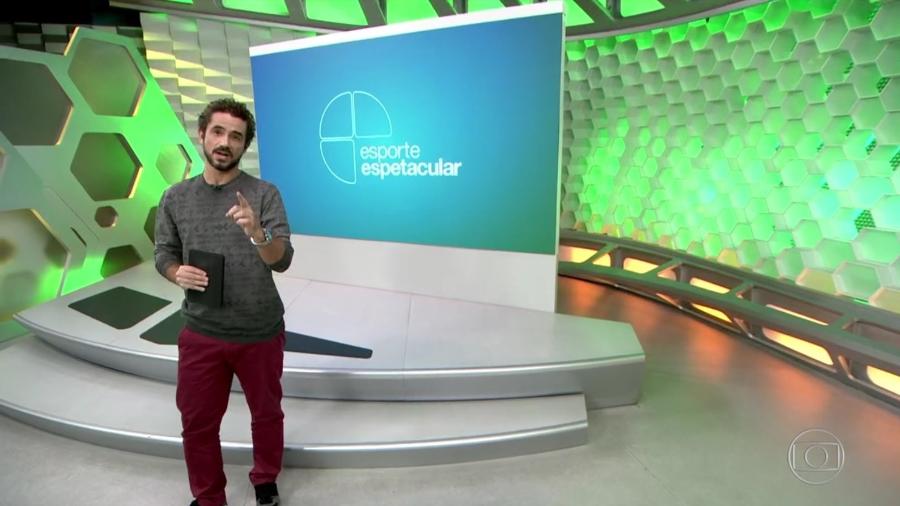 Felipe Andreoli no "Esporte Espetacular"; apresentador deixará o programa para comandar o "Globo Esporte" - Reprodução/TV Globo