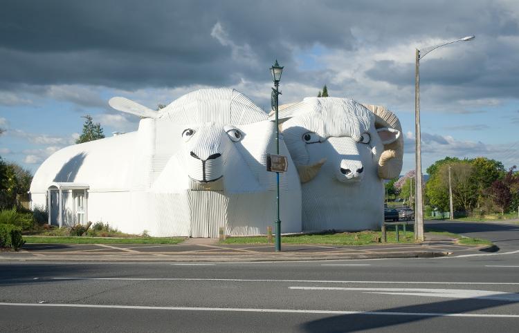 Big Sheep Wool Gallery, em Tirau, na Nova Zelândia