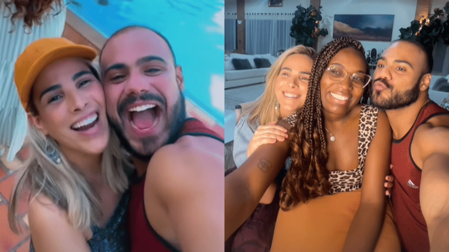 Leidy Elin, Wanessa Camargo e Marcus Vinicius se reencontram 