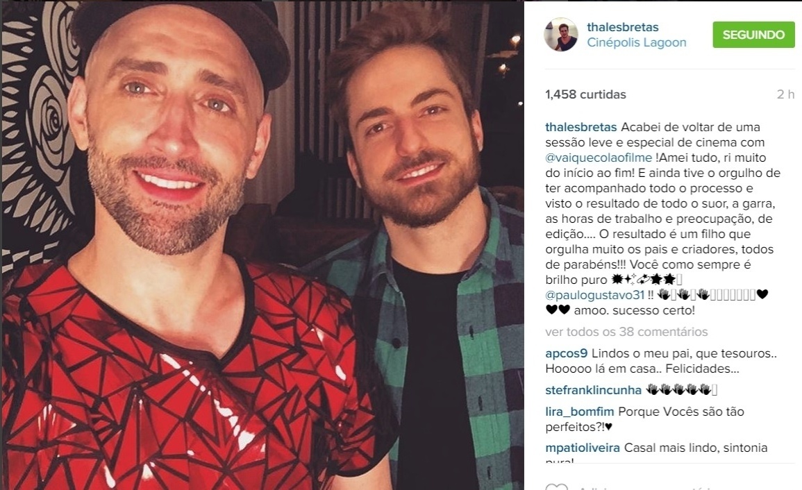 Paulo Gustavo e namorado - Reprodução /Instagram /thalesbretas