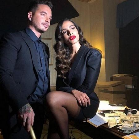 Anitta e o colombiano J Balvin no clipe de "Downtown" - Reprodução/Instagram
