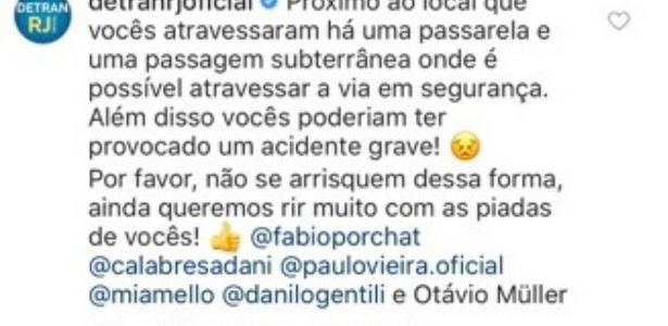 Detran-RJ advertiu humoristas via Instagram - Reprodução/Instagram - Reprodução/Instagram