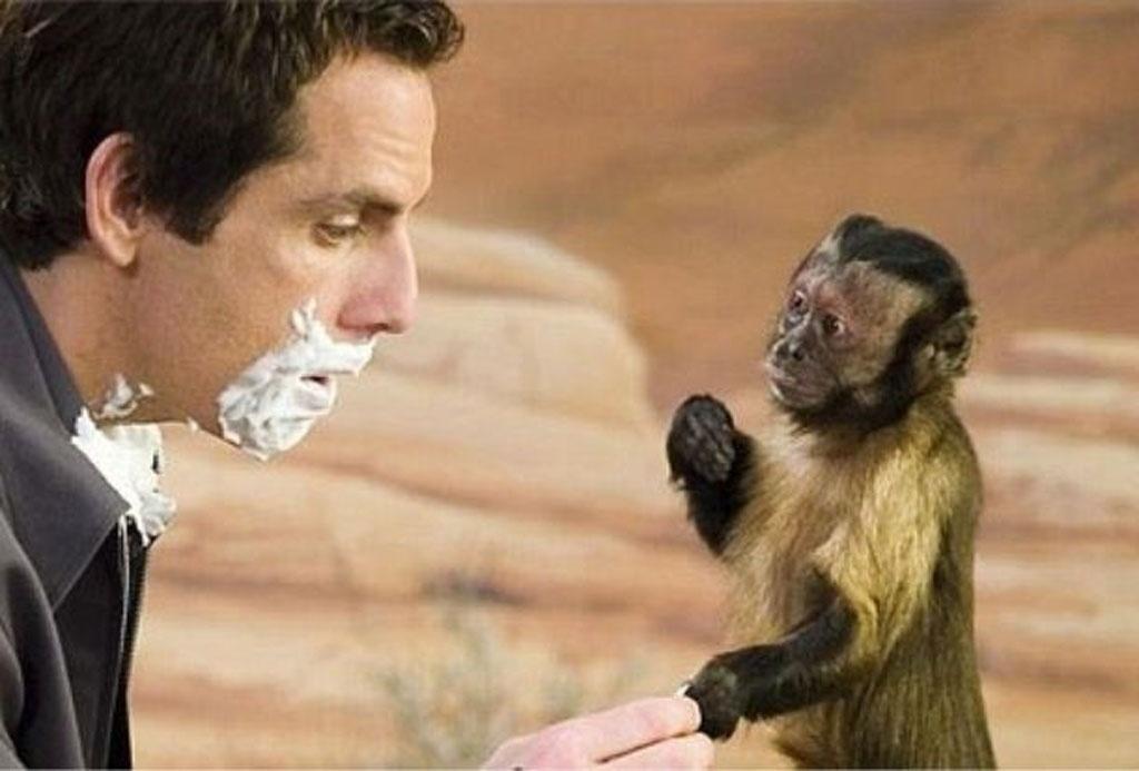 Ben Stiller e o macaca Crystal em cena no filme "Uma Noite no Museu" (2006) - Divulgação