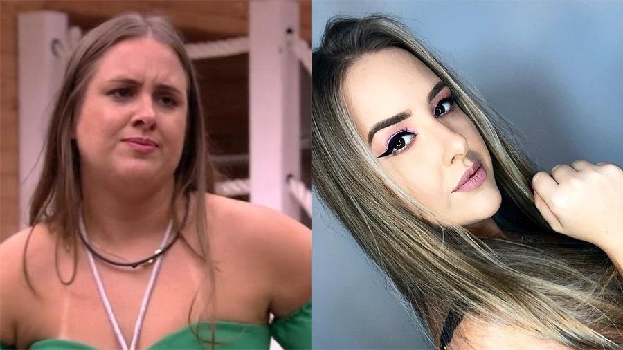 Antes e depois de Patrícia Leitte após lipoaspiração na papada para afinar o rosto - Reprodução Globo e Instagram