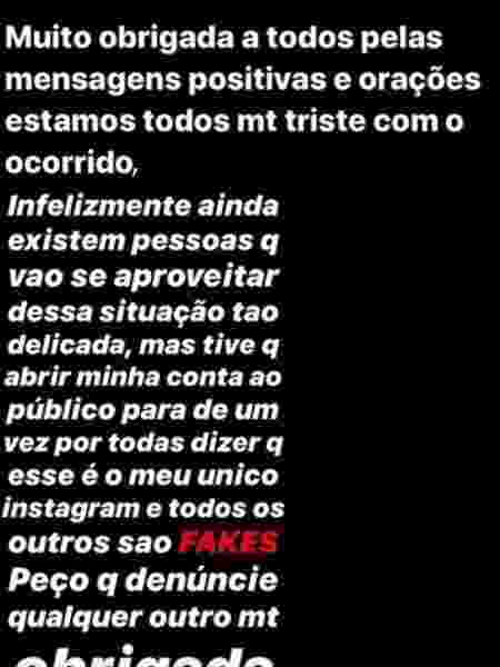 Sofia Liberato se pronuncia após morte do pai - Reprodução/Instagram