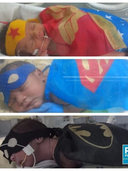 Bebês prematuros ganham fantasia de super-heróis em ação - Divulgação