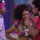 BBB 21: João Luiz, Lucas Penteado e Lumena conversaram na área externa - Reprodução/Globoplay