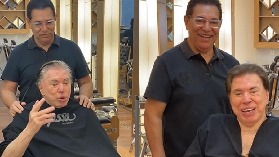 Silvio Santos aparece em salão de cabeleireiro para pintar o cabelo - Reprodução/Instagram
