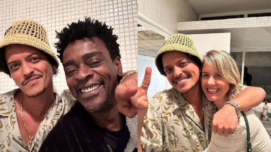 Foto foi publicada no Instagram de Seu Jorge, que disse que foi "muito bom" ver Bruno Mars