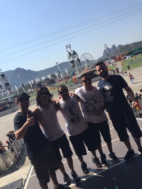 24.set.2015 - CPM 22 faz passagem de som para o quarto dia de Rock in Rio - Alexandre Ramos/Divulgação