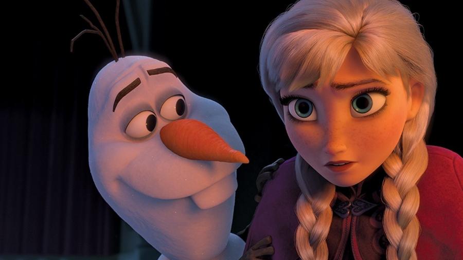 Olaf e Anna em cena de "Frozen" - Reprodução