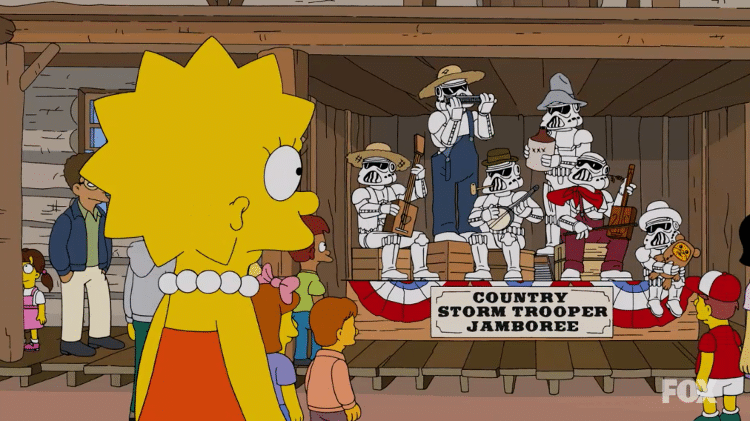 Episódio de "Os Simpsons" imaginou parque da Disney com banda de stormtroopers  - Reprodução - Reprodução