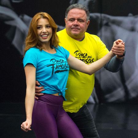 Léo Jaime e Larissa Parison ensaiam para a "Dança dos Famosos" - Estevam Avellar/TV Globo - Estevam Avellar/TV Globo