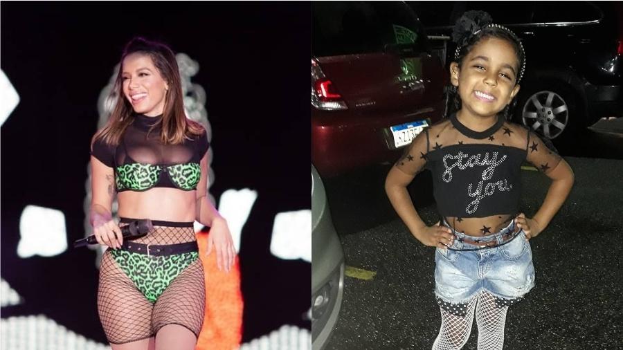 A sobrinha de Anitta, Letícia, de 5 anos, se inspirou no visual da tia - Reprodução/Instagram