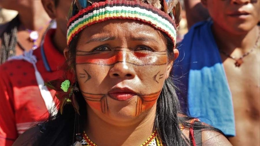 Maisa Guajajara na Marcha das Mulheres Indígenas em Brasília, em agosto em 2019 - Marquinho Mota/Faor