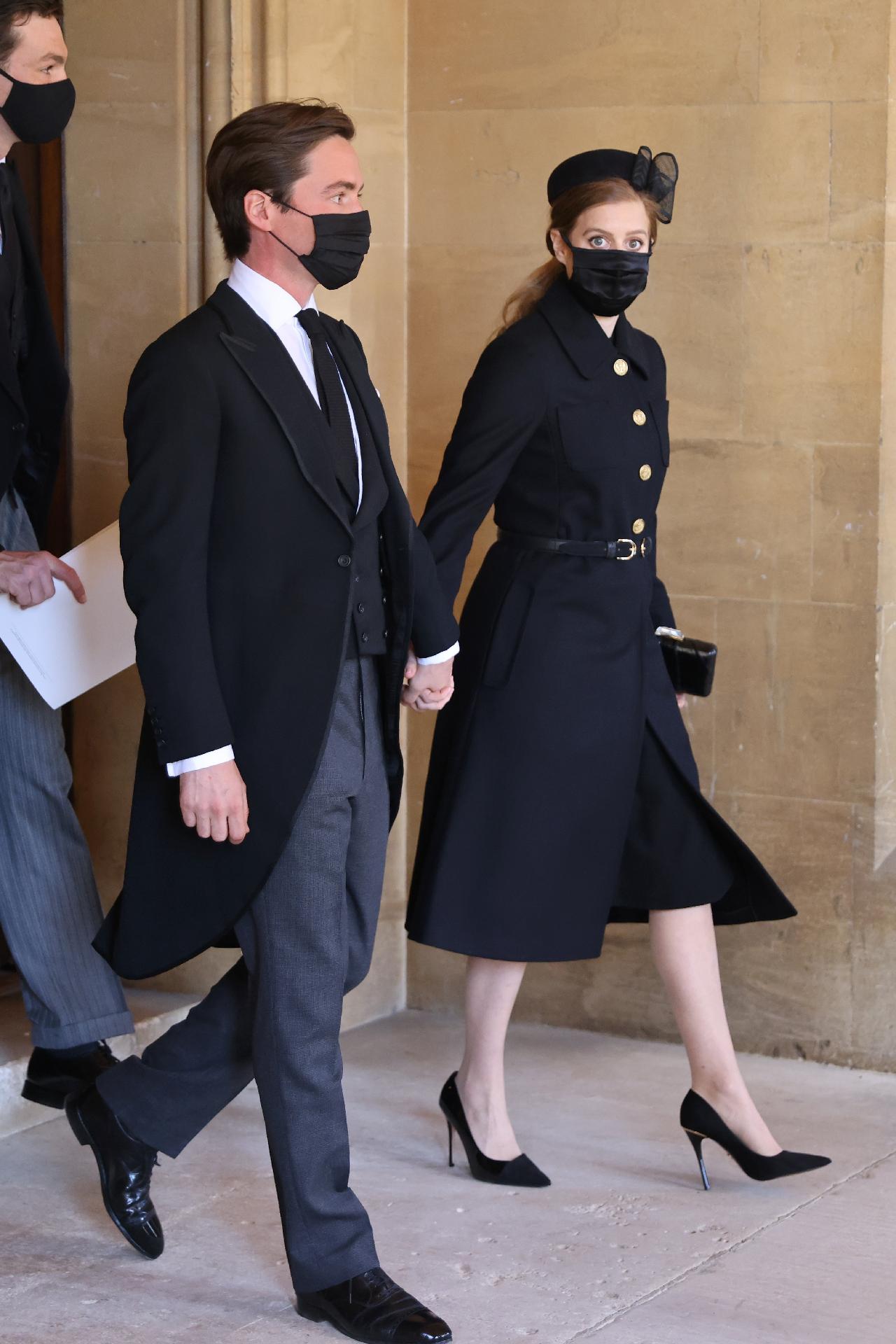 Edoardo Mappelli Mozzi e a princesa Beatrice chegam para o funeral de príncipe Philip em Windsor - Chris Jackson/WPA Pool/Getty Images