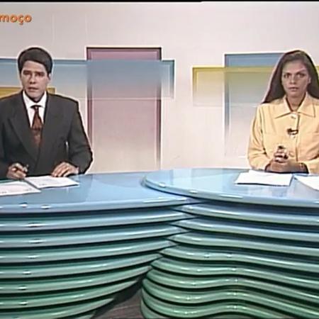 William Bonner e Cristina Ranzolin quando os dois apresentavam o Jornal Hoje, na Globo, na década de 1990