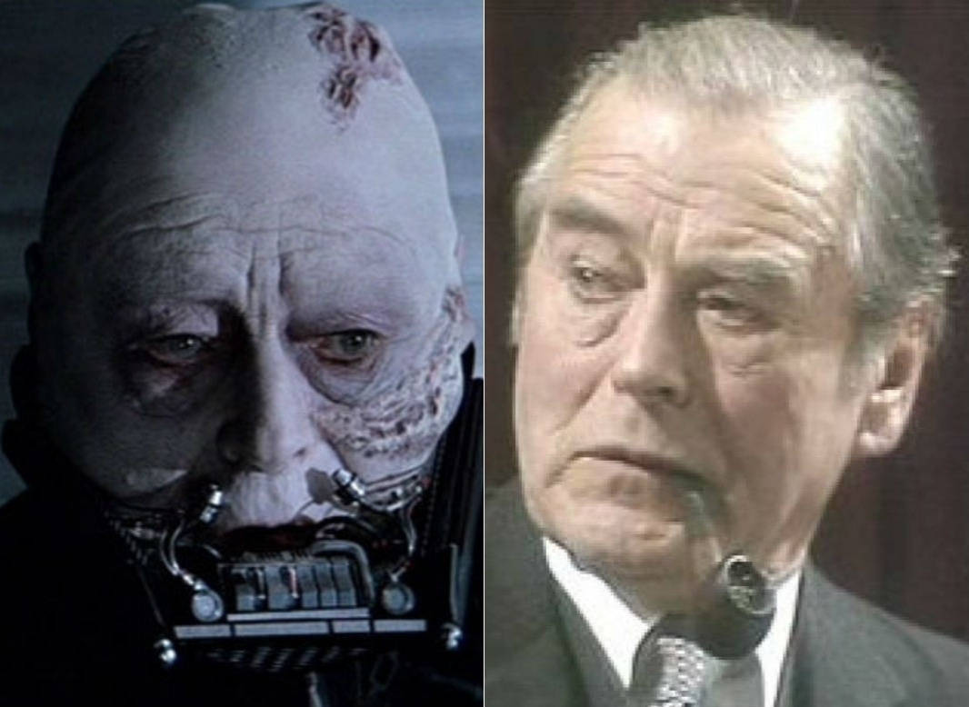 Antes e depois do ator Sebastian Shaw, de "Star Wars" - Montagem/Reprodução