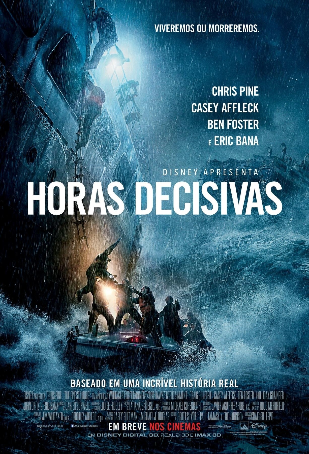 Pôster brasileiro do filme "Horas Decisivas", com Chris Pine no papel principal - Disney/Divulgação