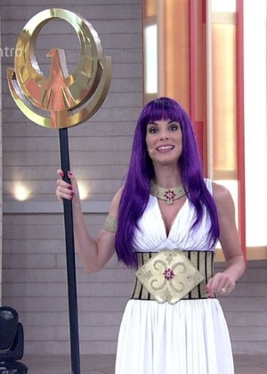 Para falar sobre cosplay, Ana Furtado se vestiu como Atena no "Encontro" - Divulgação/TV Globo