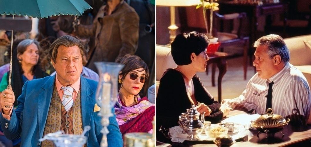 Afrânio e Iolanda, em "Velho Chico", retomaram uma antiga parceria de Antonio Fagundes e Christiane Torloni. Os dois marcaram época como os protagonistas de "A Viagem", Diná e Otávio Jordão (foto à direita) - Montagem UOL/divulgação